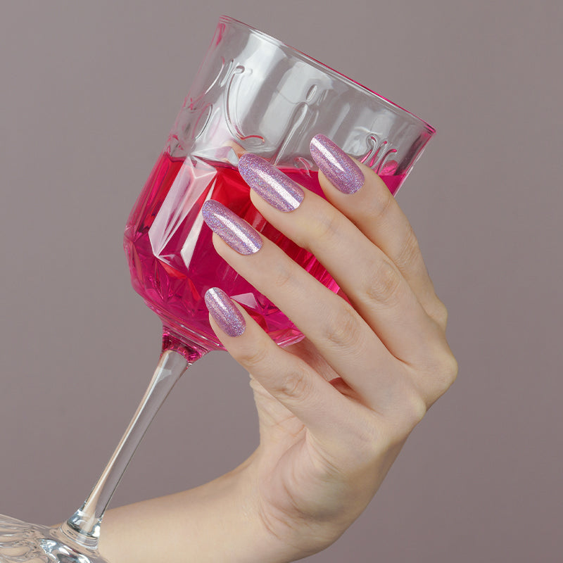 Bandes de Vernis au Gel Semi-Durci "Rose Pailleté"