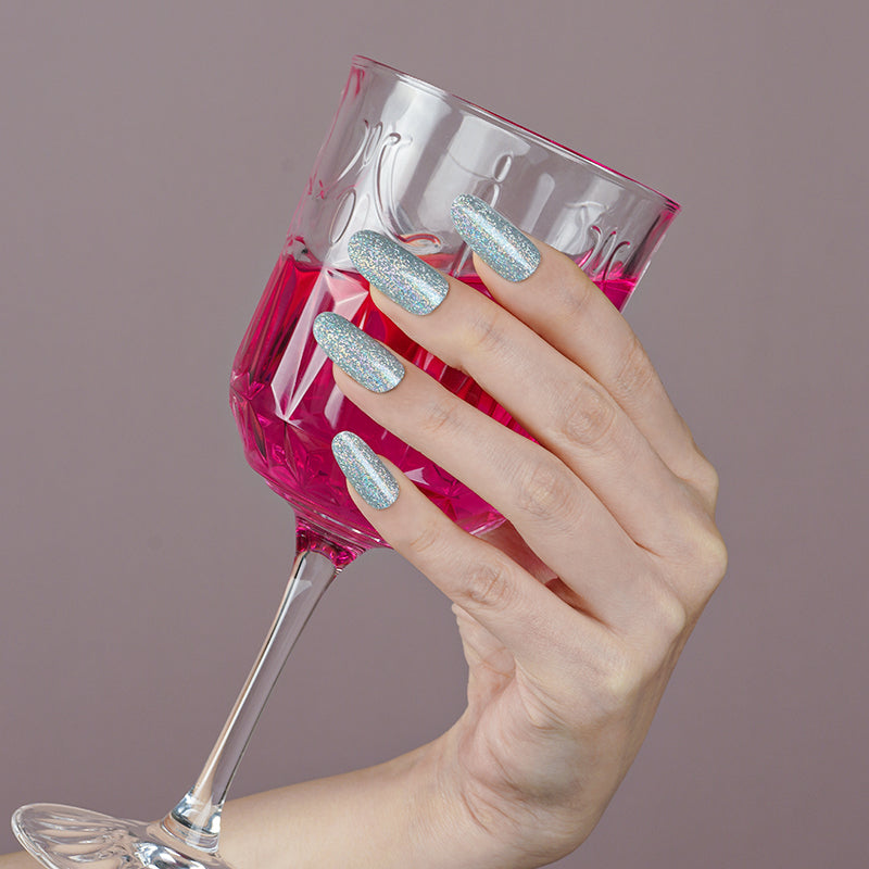 Bandes de Vernis au Gel Semi-Durci "Gris Pailleté"