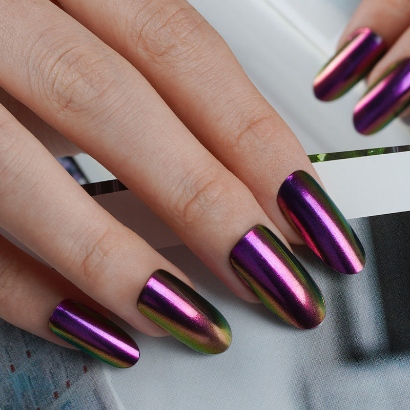 Bandes de Vernis au Gel Semi-Durci "Violet Chromé"